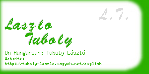 laszlo tuboly business card
