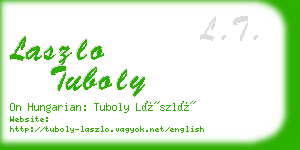 laszlo tuboly business card